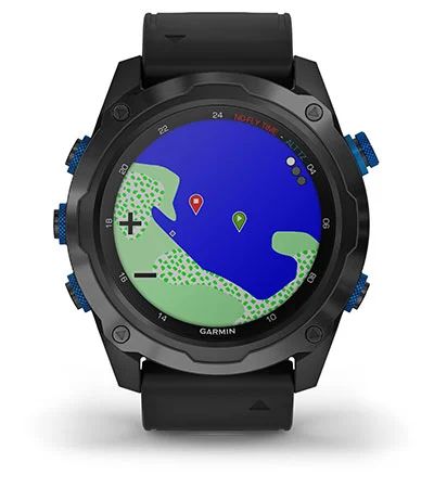 Комплект умные часы Garmin Descent MK2I, титановые с DLC-покрытием и черным ремешком + датчик Descent T1