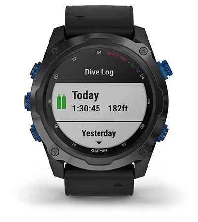 Комплект умные часы Garmin Descent MK2I, титановые с DLC-покрытием и черным ремешком + датчик Descent T1