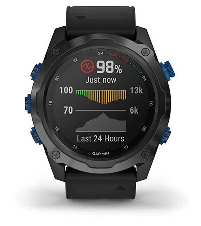 Комплект умные часы Garmin Descent MK2I, титановые с DLC-покрытием и черным ремешком + датчик Descent T1